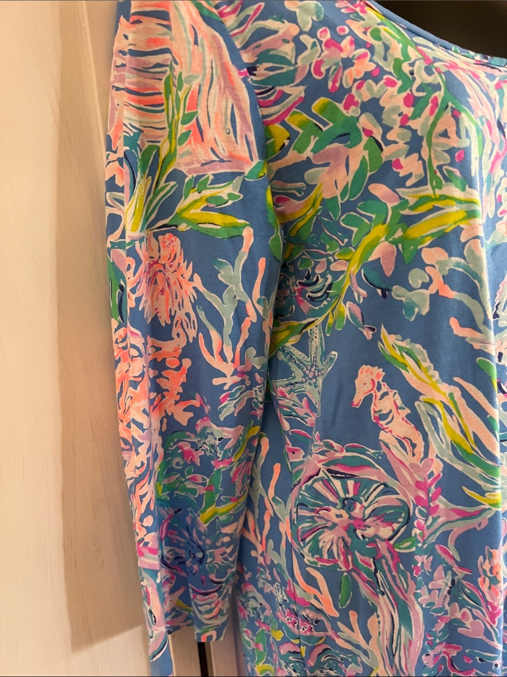 Lilly Pulitzer NWOT Women's Blue Floral Scoop-Neck Dress sz L - Picture 3 of 6
